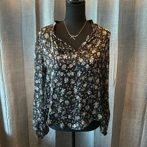 Floral Self Contrast Blouse
